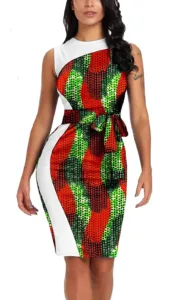 Design moderne de la robe en tissu africain pour femme
