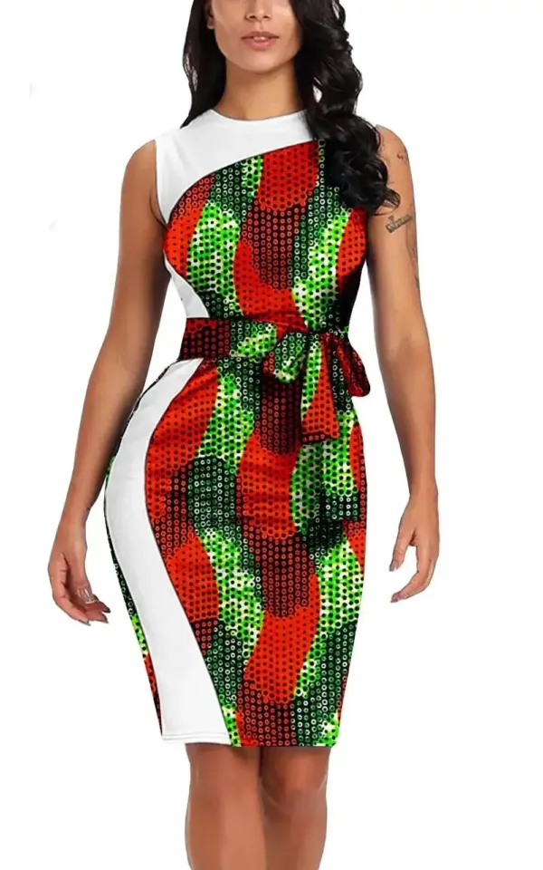 Design moderne de la robe en tissu africain pour femme