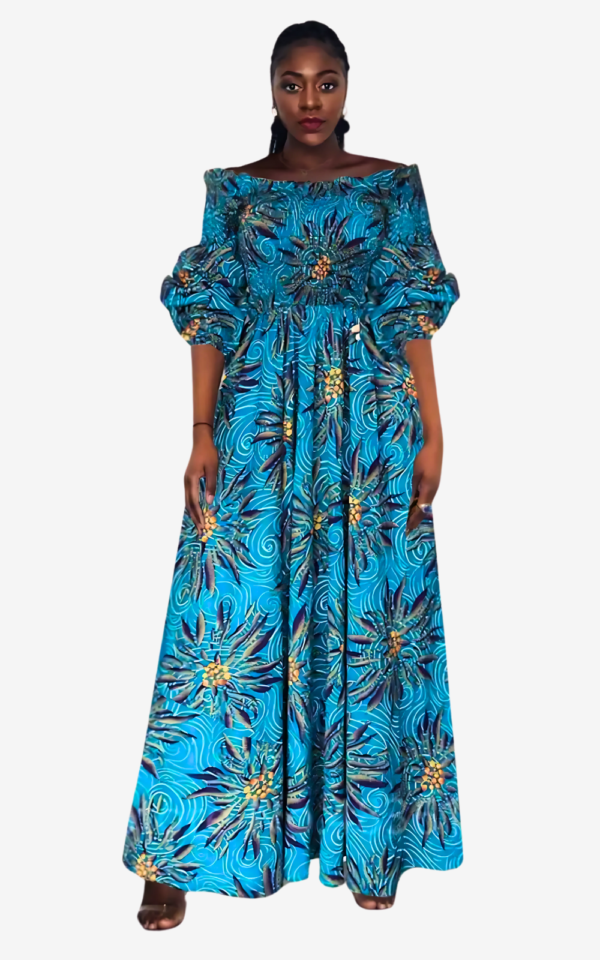 Robe Vintage en Tissu Africain pour Femmes