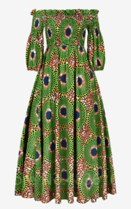 Robe d'été en tissu africain aux motifs colorés