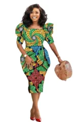 Robe féminine en tissu africain unique