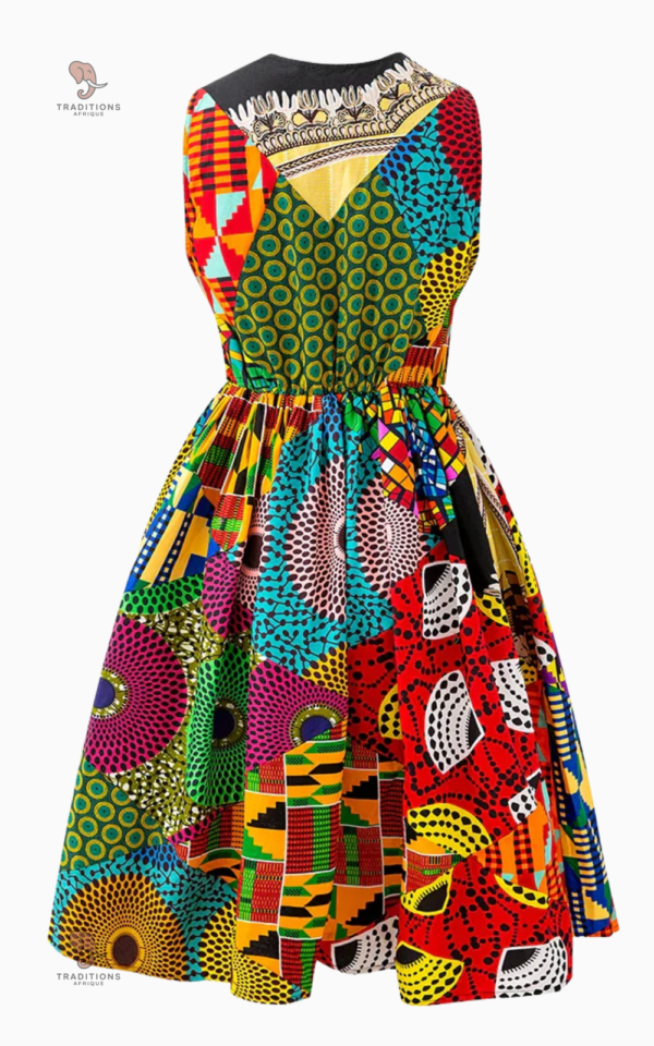 Vêtement culturel coloré, robe africaine femme unique