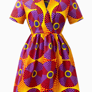 Robe Veste Africaine à Manches Courtes pour femme