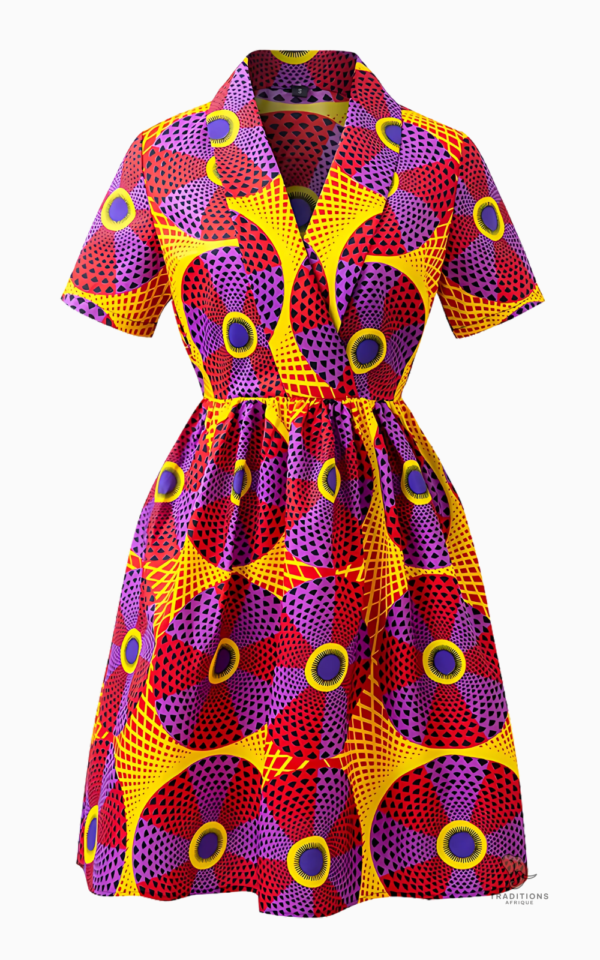 robe-veste-africaine-a-manches-courtes-1 Robe Veste Africaine à Manches Courtes pour femme