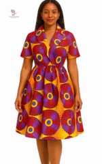 Robe africaine élégante avec manches courtes