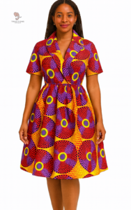 Robe africaine élégante avec manches courtes