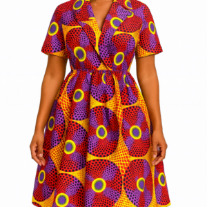 Robe africaine élégante avec manches courtes