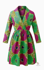 Robe Veste Africaine Verte et Rouge pour femme