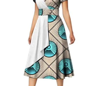 Robe vintage imprimé africain pour femme