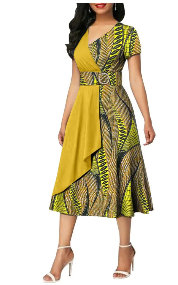 Modèle unique de robe imprimée pour femme