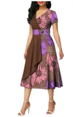 Robe avec imprimé traditionnel africain