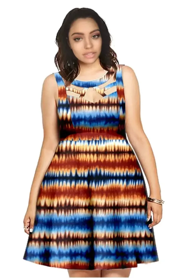 Robe avec motifs traditionnels africains en wax
