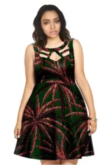 Robe Wax femme avec motifs africains vibrants