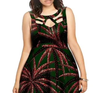 Robe Wax femme avec motifs africains vibrants