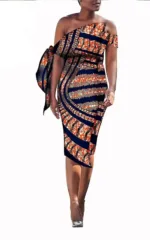 Robe Africaine pour femme en tissu coloré