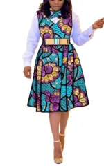Robe femme en tissu africain coloré