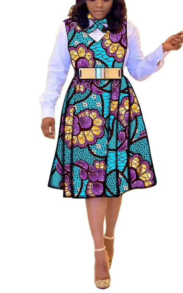 Robe femme en tissu africain coloré