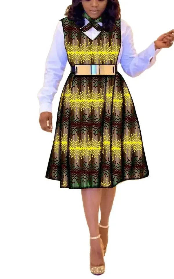Robe courte en tissu africain chic