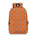 Sac à dos africain orange à motifs traditionnels