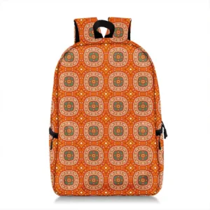 Sac à dos africain orange à motifs traditionnels