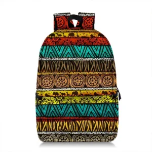 Sac à dos motif savane africaine en tissu wax