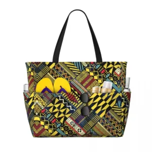 Sac cabas africain motif jaune