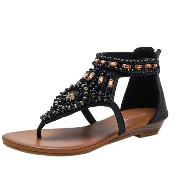 Sandales africaines à talon bas, style traditionnel
