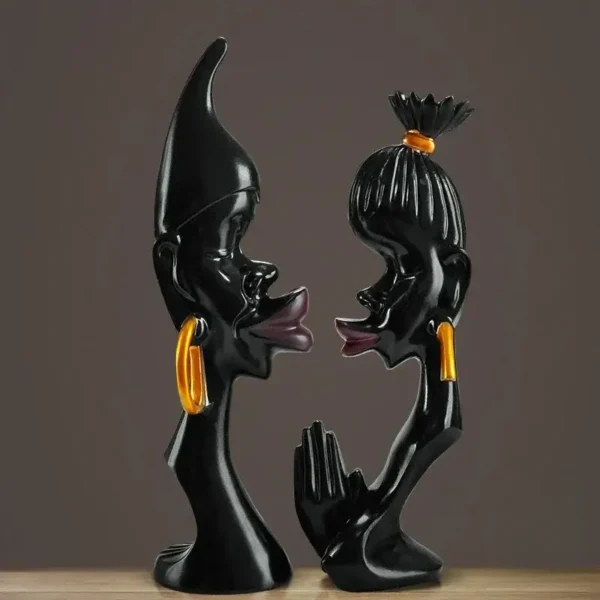 statue-couple-africain-1 Statue Couple Africain en bois sculpté, art traditionnel