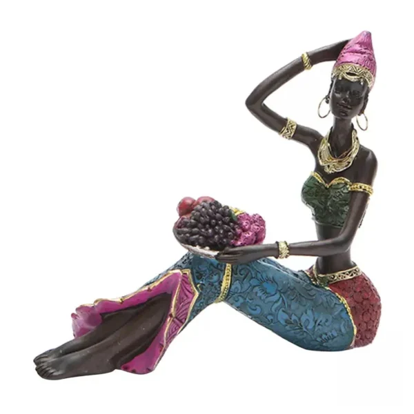 Statue Femme Africaine Allongée en position détendue
