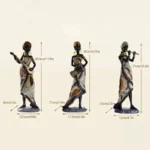 Figurine de musicienne africaine en posture dynamique