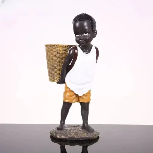 statue-garcon-africain-1 Statue Garçon Africain en bois sculpté