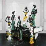 Statuette Femmes Africaines Vertes en déco artisanale