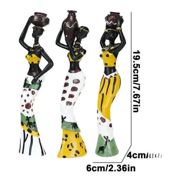 Objet déco : statuette de femmes africaines stylisées