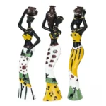 Sculpture décorative de femmes africaines en vert vibrant