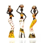 Statuette Africaine en laiton, décoration unique et artisanale