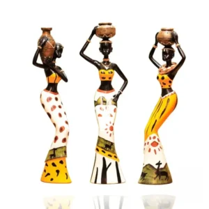 Statuette Africaine en laiton, décoration unique et artisanale