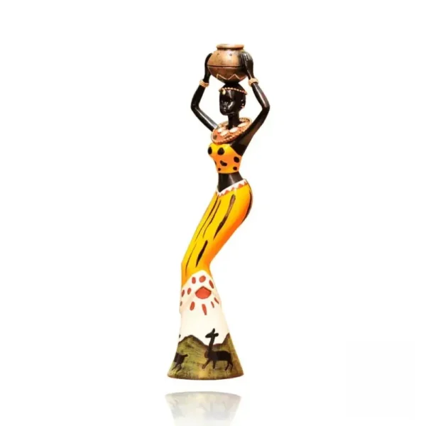 Élégante statuette en laiton, accent africain pour la maison