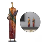 Figurine féminine en métal, décoration ethnique