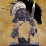 Sculpture guerrière africaine en bois