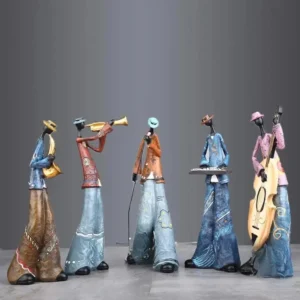 Statuette Musicien Africain en déco artisanale