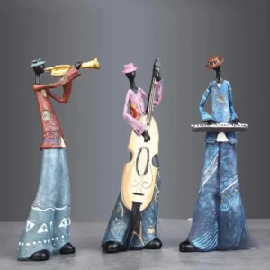 Statuette décorative représentant un musicien africain