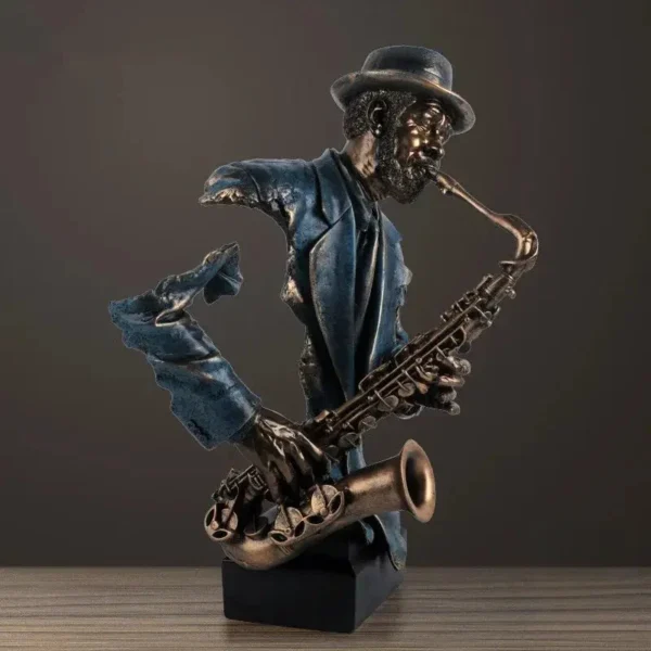 statuette-saxophoniste-1 Statuette saxophoniste en déco africaine