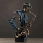 Design artistique d'un saxophoniste en sculpture