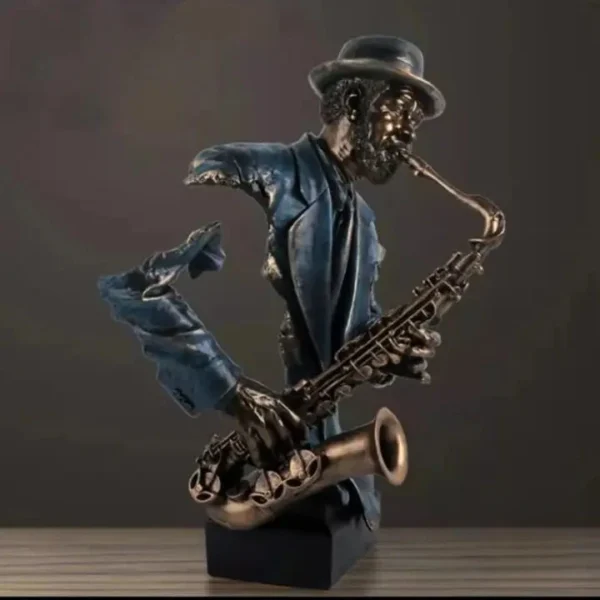 Design artistique d'un saxophoniste en sculpture