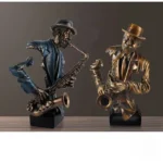 Sculpture élégante représentant un saxophoniste