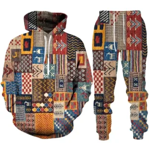 Survêtement africain homme avec motif ethnique coloré