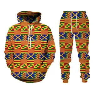 Survêtement africain homme motif Kenté avec design coloré