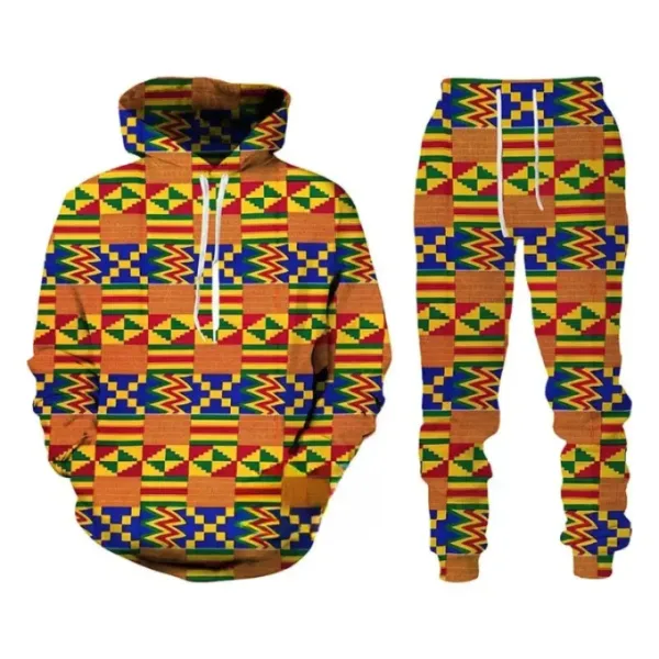 survetement-africain-motif-kente-1 Survêtement africain homme motif Kenté avec design coloré