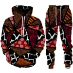 Survêtement Africain Noir et Rouge pour homme