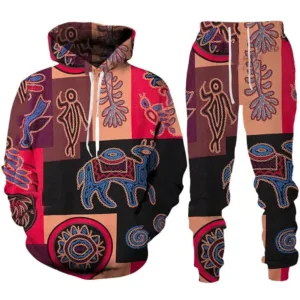 Survêtement Africain Wax pour homme en tissu coloré